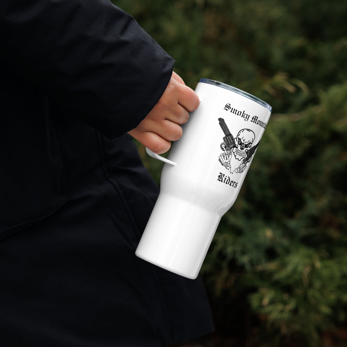Smoky Mountain Riders Travel Mug with a Handle
